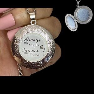 Mother’s Day Locket Silver Plated Necklace, Locket for Mom, Birthday Gift, .925